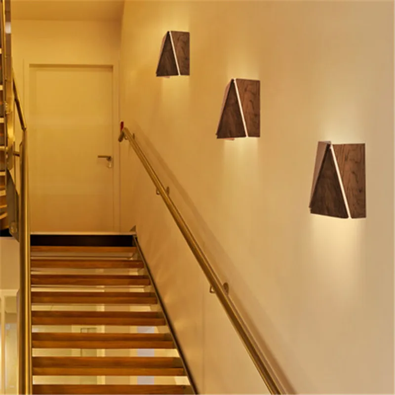 Простой стиль деревянные настенные бра современные светодиодные лампы