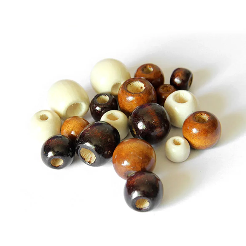 

100 шт. лакированные деревянные бусины с большим отверстием подходят для браслета, ожерелья DIY, ювелирные аксессуары