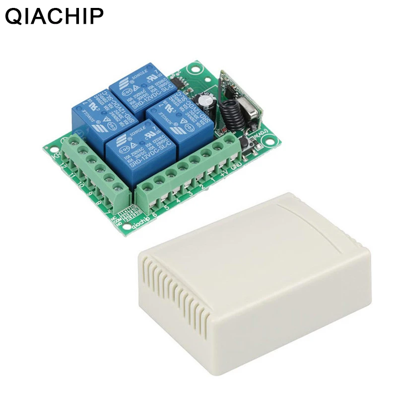QIACHIP 433 Mhz универсальный Беспроводной удаленного Управление переключатель DC 12 V 4 CH