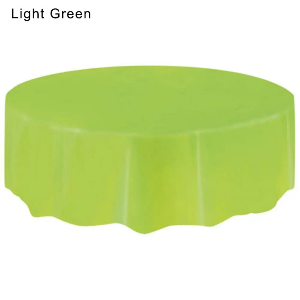 Grass Green PEVA одноразовая простая атласная Скатерть сплошной цвет пластиковый, круглый стол покрывает способную ткань для домашнего декора 84 дюймов - Цвет: Grass Green