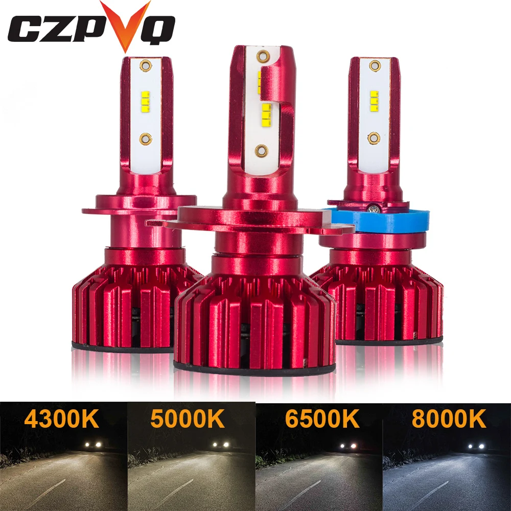 CZPVQ 2 шт. 4300K 5000K 6500K 8000K H4 H7 H1 H11 LED H8 H9 9005 9006 светодиодные лампы ZES 12000LM Автомобильные