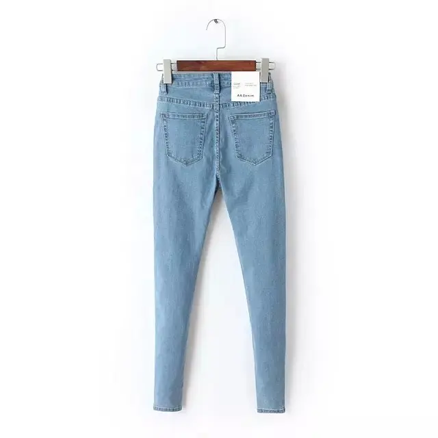 2020 autumn new arrival women vintage high waist skinny pencil pants stretch sexy slim jeans brand casual washed denim trousers | Женская