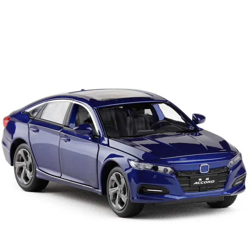 1/32 масштаб Honda Accord модель автомобиля игрушечный звуковой светильник литой под давлением металлический оттягивающий назад модель автомобиля игрушка для коллекции подарков - Цвет: Синий