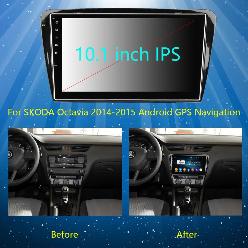 10.1&quotIPS Android 9.0 Octa Core 4G+64G Car DVD Player For Skoda Octavia 2015 2016 2017 2018 2019 Radio Stereo DSP CarPlay Parrot |