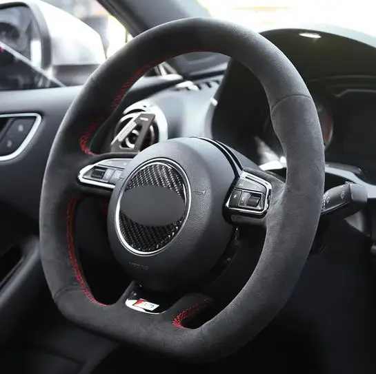 Рулевое колесо Крышка черный Высокое качество замши для Audi A5 A7 RS 5 7 S3 S4 2013- S5 2013- S6 2013 S7 SQ5