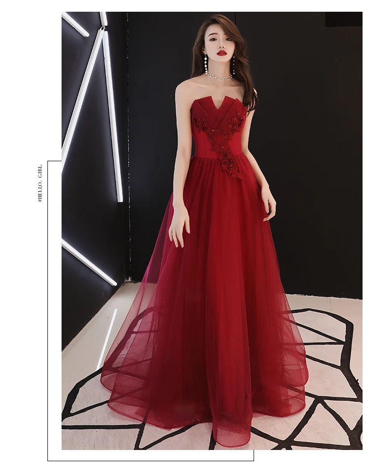 Vestido De Festa Longo новое вечернее платье цвет красного вина, сексуальным вырезом на спине с открытыми плечами ТРАПЕЦИЕВИДНОЕ платье для выпускного вечера вечерние платья Длинные Haute Couture