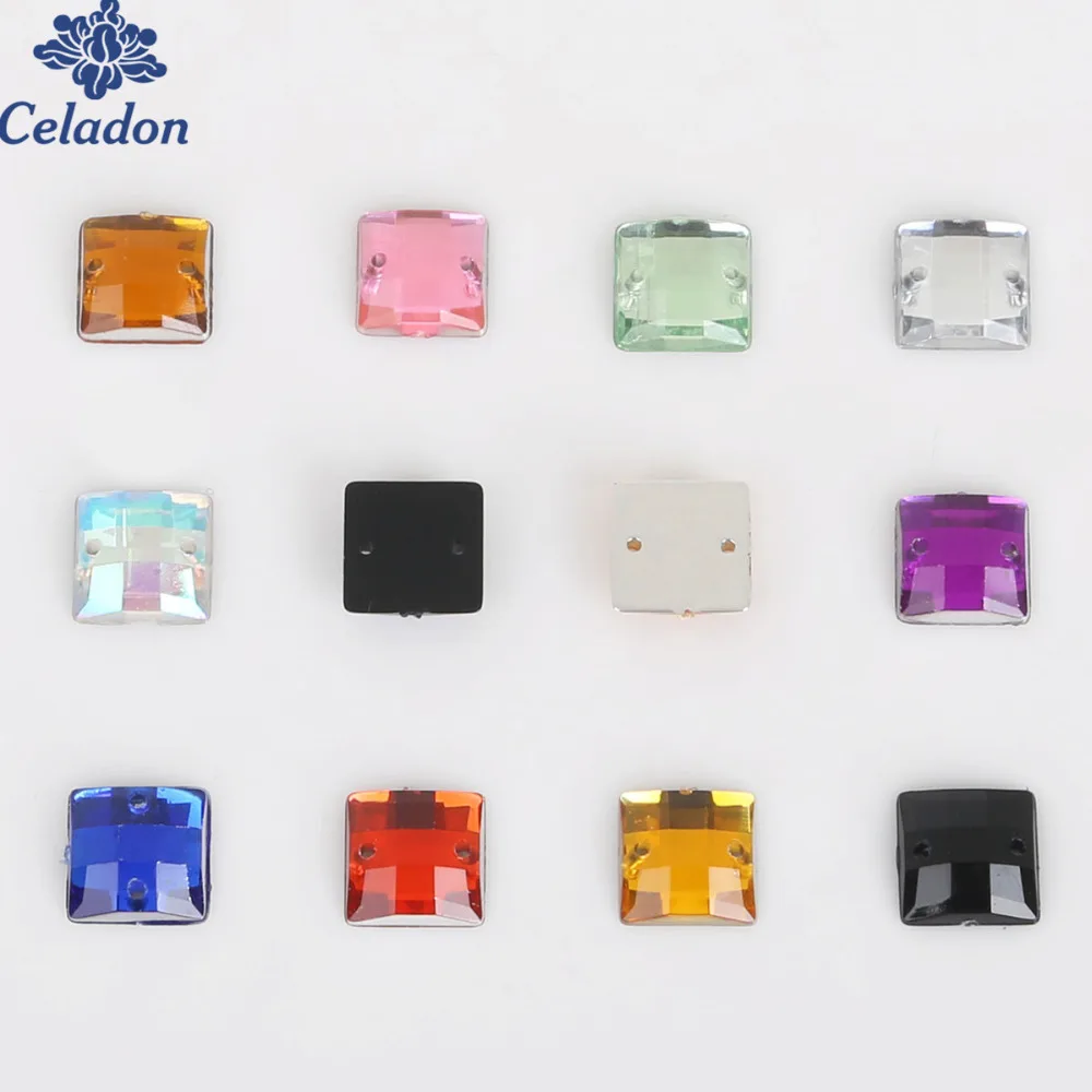 100 шт. квадратные акриловые стразы 10 х10 мм|crystal flatback|sew on stonessew |