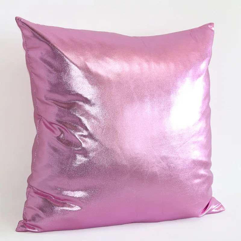 Pink 45*45 см, ткань из золотой фольги, искусственная кожа, искусственная квадратная однотонная Подушка, покрытие из золотой фольги, ткань для дивана, автомобиля, стула, наволочка для подушки, домашний декор - Цвет: Pink