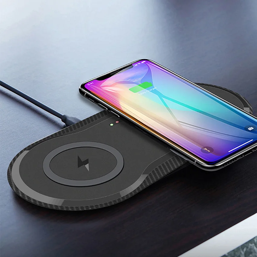 Беспроводное зарядное устройство QI 20 Вт быстрая Беспроводная зарядка Duo Pad для