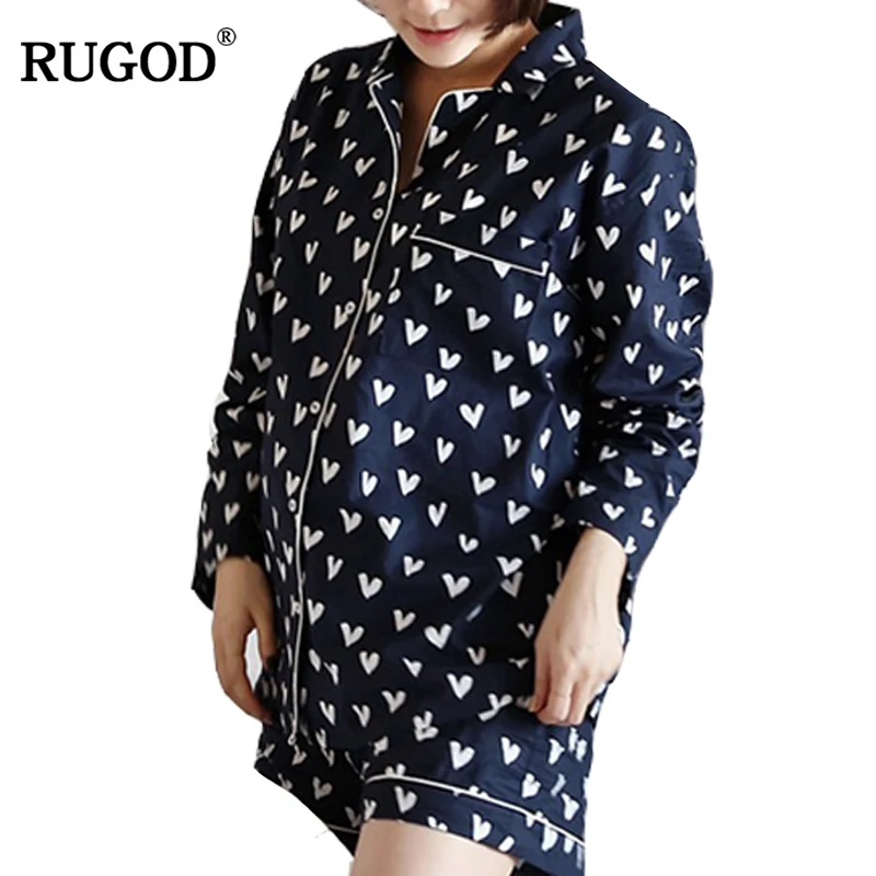 

RUGOD 2020 весенние цветочные пижамы с длинным рукавом для женщин Горячая Распродажа модные пижамы с шортами для женщин пижамы pour femmes