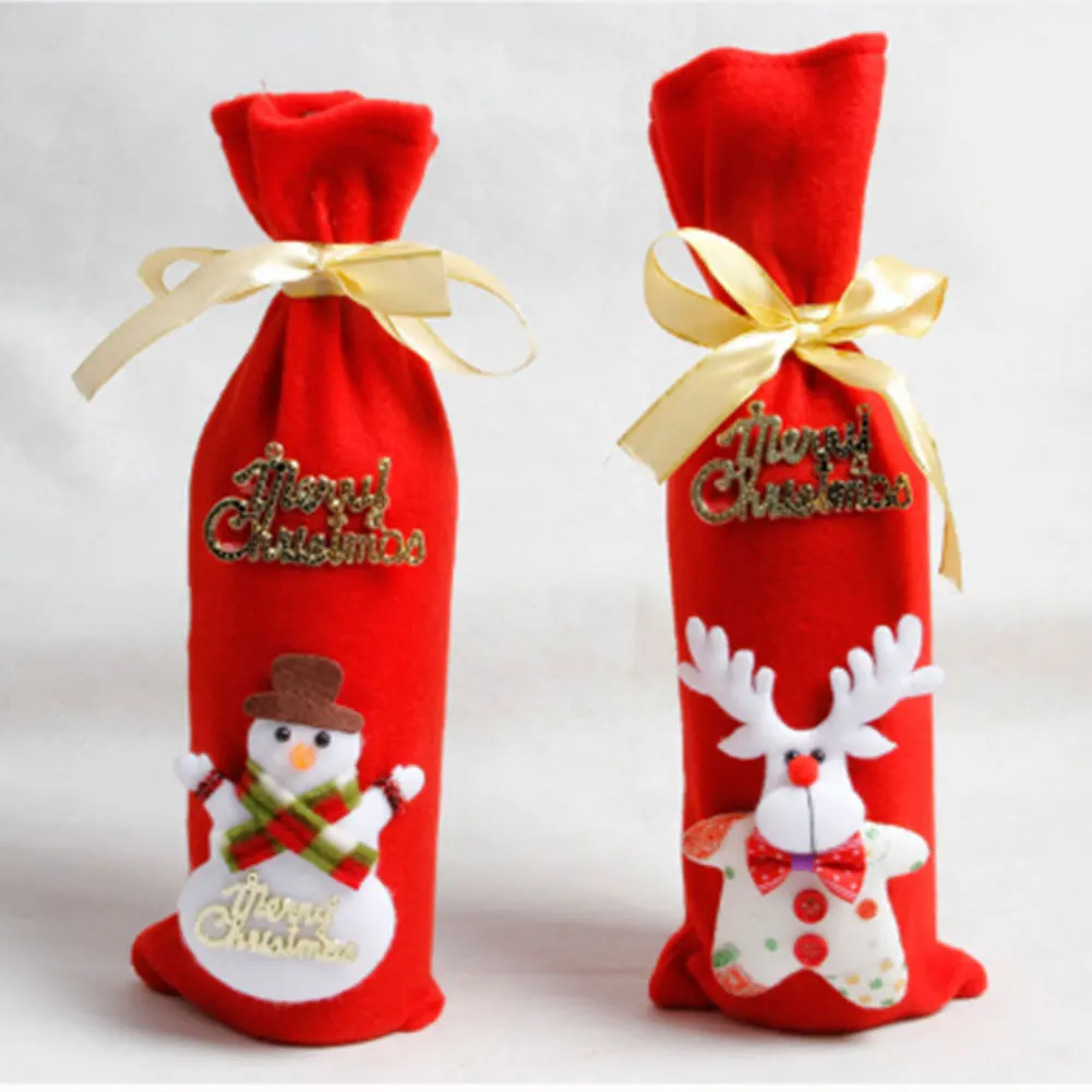Рождественская бутылка вина Обложка сумка Navidad Банкетный Рождественский ужин