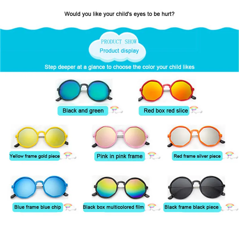 Korean Streetwear Kid Boy Girl Colorful Sunglasses Round Reflective Glasses Children UV400 Sunglasses Frame Toy Gift Accessories