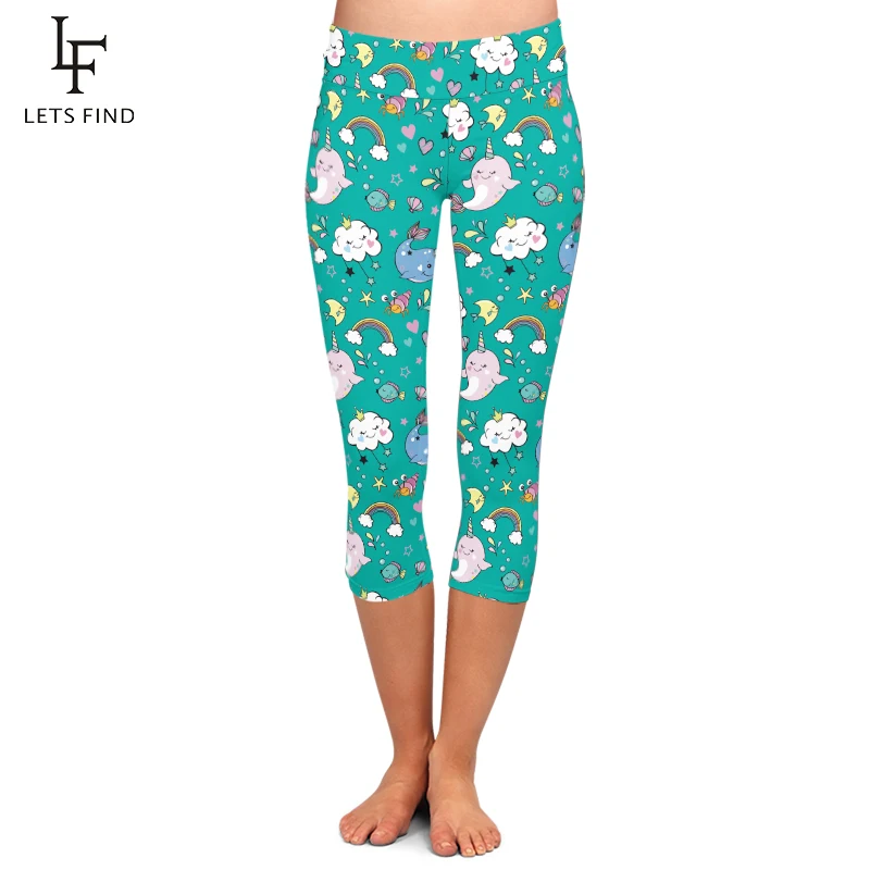 Новые летние модные бесшовные 3D Единорог печати для женщин с высокой талией