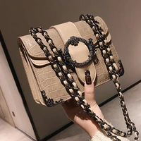 luxury handbag retro fashion new quality pu leather womens designer handbag crocodile pattern chain shoulder messenger bag