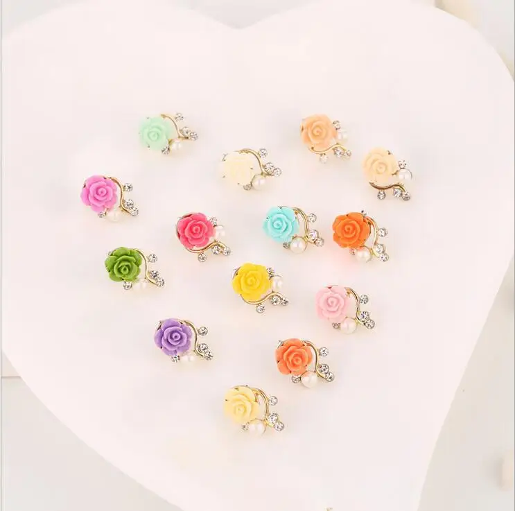 В Корейском стиле модные серьги с жемчугом женские розы Стразы в виде ракушки