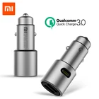 Автомобильное зарядное устройство Xiaomi, QC 3,0, с двумя USB-портами, быстрая зарядка 5 В3 А 9 В2 а 12 Ва 36 Вт для Android iOS iPhone Samsung