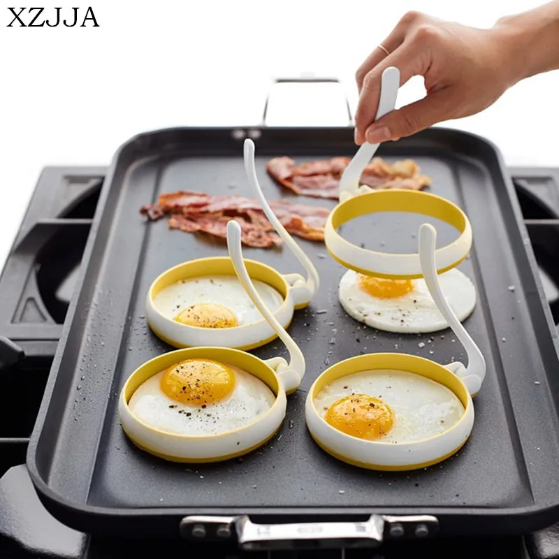 

XZJJA 2 шт./компл. креативная кухонная круглая форма для жарки яиц, антипригарная стандартная форма для яиц, кухонные принадлежности