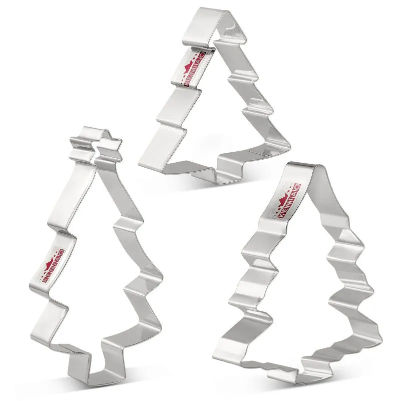 

KENIAO Christmas Tree Cookie Cutter Set - 3 Pieces - Winter Biscuit Fondant Pastry Bread Sandwich Molds - Stainless Steel