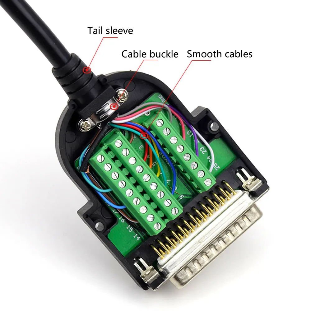 DB25 Welding-free Male Plug Female Socket Screw Lock Shell Kit 2 Rows 25 Pin Serial Port Connector D-SUB Adapter | Электроника