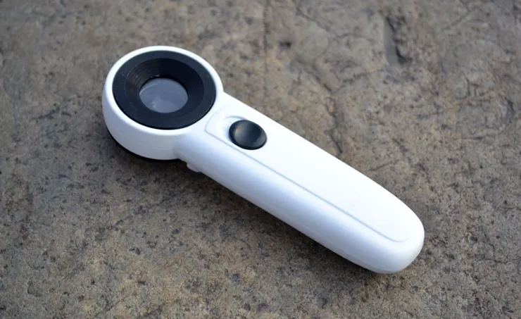 EYESHOT, портативное увеличительное стекло 45X светодиодный светильник, Ювелирная Лупа высокой мощности для глаз, Портативная Лупа с ручным держателем, светодиодный