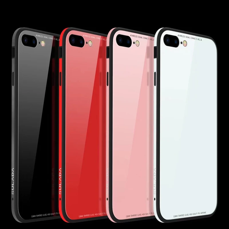 For iPhone 7 Protective 9H tempered glass Case+Hybrid TPU+Aluminum Shock Resistant Case Cover for X/iPhone 4/5/6/7/8 Plus |