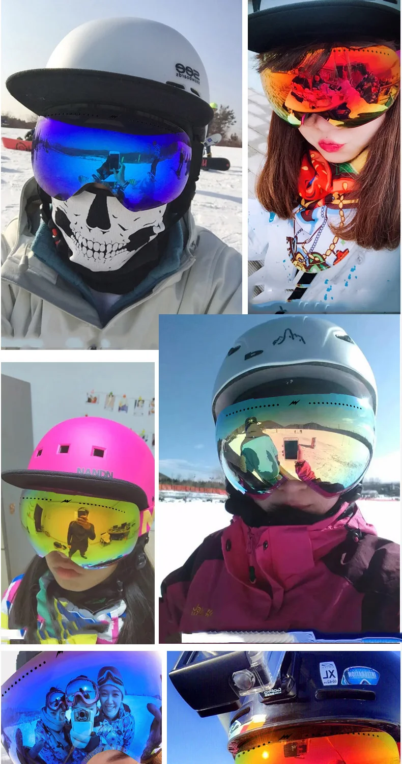 Лыжные очки, зимние снежные спортивные очки для сноуборда с противотуманной УФ-защитой для мужчин и женщин, Молодежные снегоходные Лыжные маски для катания на коньках