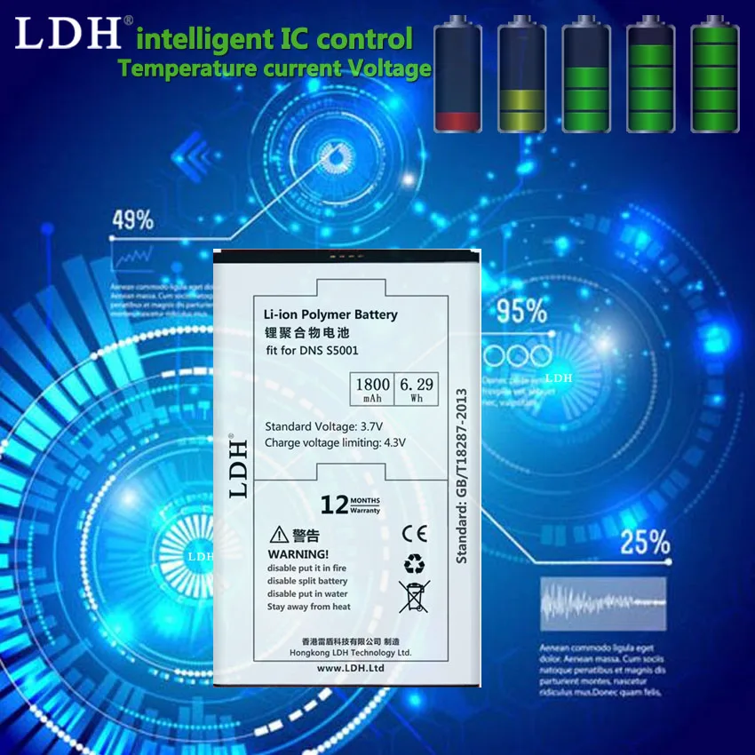 100% Оригинальный аккумулятор LDH 1800mAh для DNS S5001 Batterie Bateria | Мобильные телефоны и