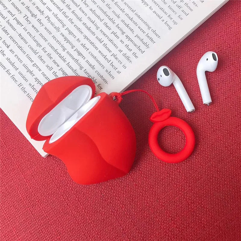 Чехол для AirPods милый сексуальный чехол наушников с рисунком красных губ Apple Airpods 2