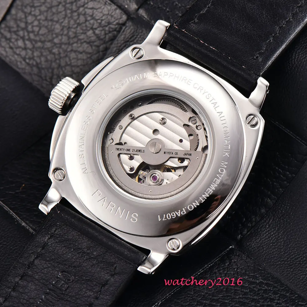 2019 New Arrivals Mens Watces Top Brand Luxury Automatic Watch Parnis 44mm Mechanical Watches Calendar Luminous 100M Swim | Наручные часы