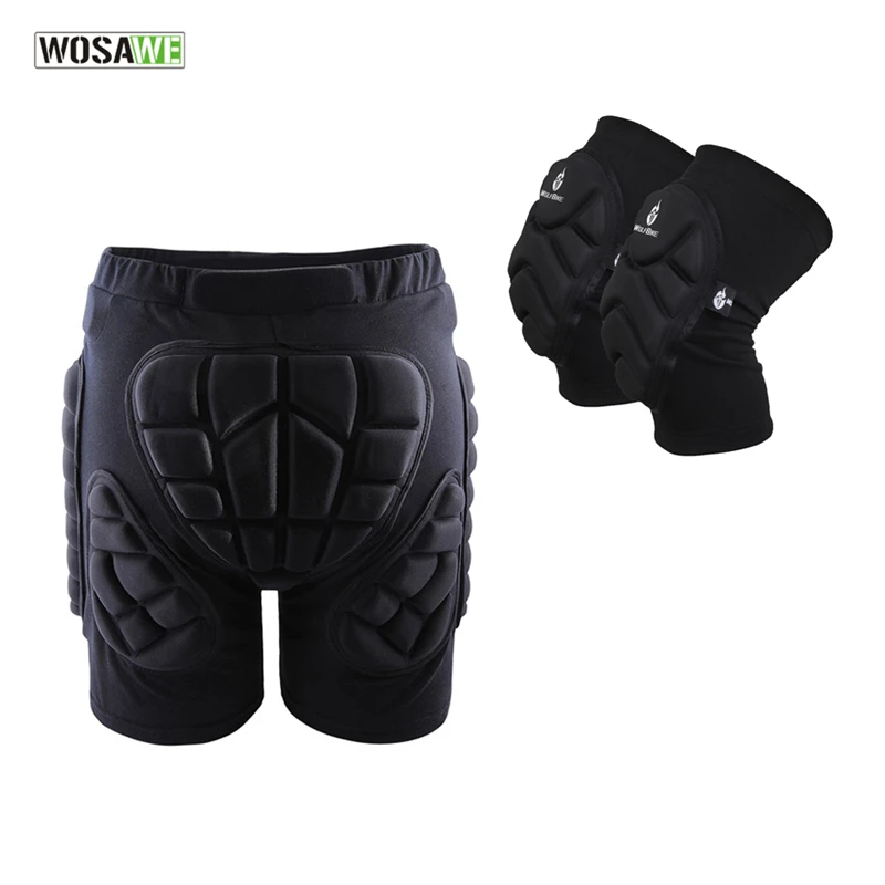 Black Уличный спортивный защитный фижмы наколенники лыжи, коньки скейтборд, сноуборд падение защита сопротивление ролик, дополненные шорты - Цвет: Black