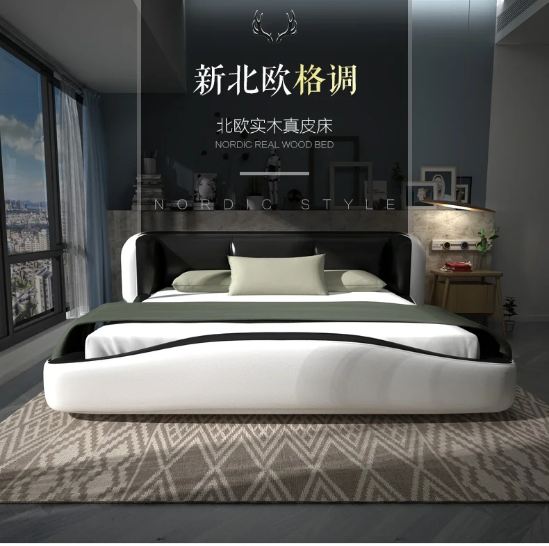 Кровать из натуральной бычьей кожи мягкие кровати спальня горит muebles de dormitorio yatak