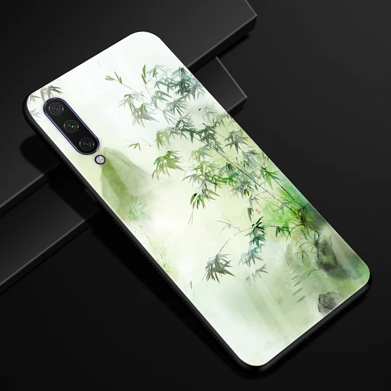 Чехол для Xiaomi Mi CC9 чехол из закаленного стекла с цветами жесткие стеклянные Чехлы