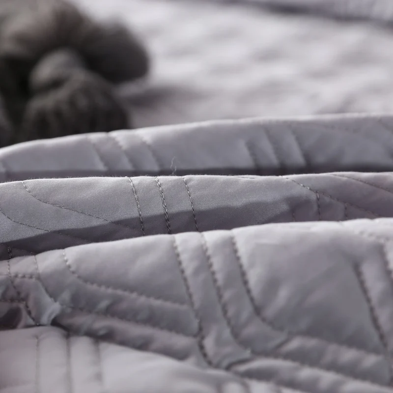 Роскошное хлопковое стеганое покрывало из 100% Tencel серого синего фиолетового