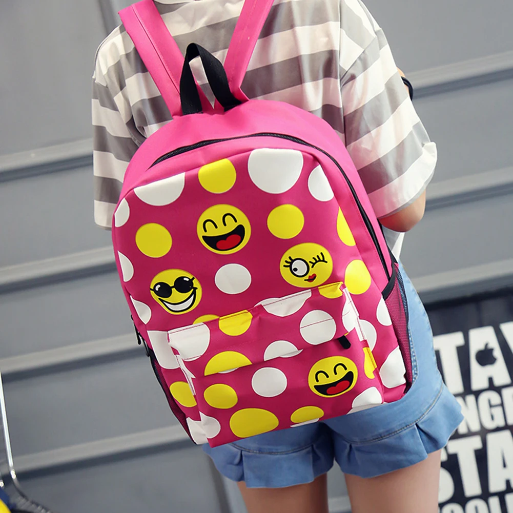 2017 Модный принт 3D рюкзак Эмодзи из оксфордской ткани с улыбающимся лицом, повседневные школьные сумки для подростковых девочек, милый путешественнический багаж.