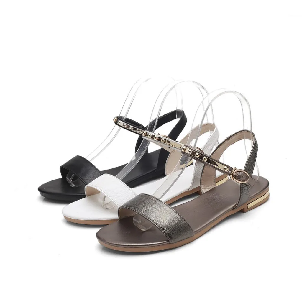 Женские кожаные сандалии гладиаторы на плоской подошве с пряжкой 42 43 размера