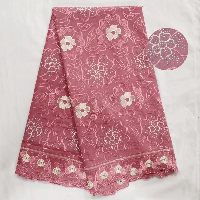 African Cotton Swiss Voile Lace Fabric High-grade fabrics Swiss Voile Lace In Switzerland For Wedding Party Dress