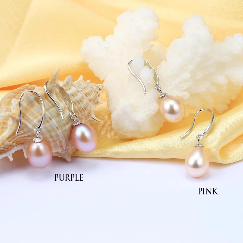 Fine Jewelry 100% Genuine Freshwater Pearl Dangle Earring Teardrop Natural Pearls Bridal Wedding Sterling Silver Mother | Украшения и