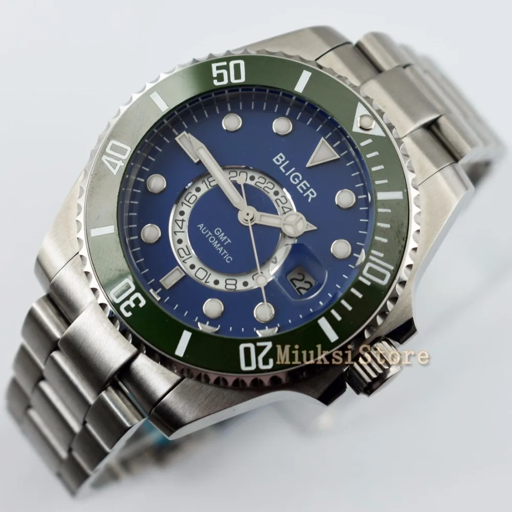 43 мм D'origine blue montre mode pour Top marque automatique multifoncments homme календириор мужские Lumineux|Мужские