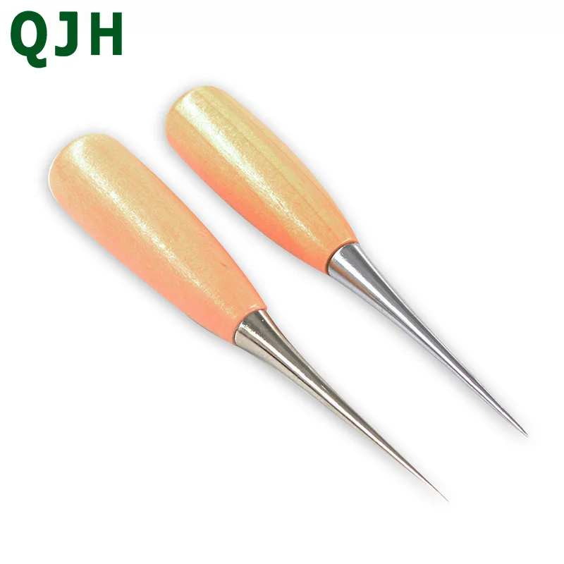 1PCS leather craft tool awl shoe repair tool for leather puncher stitching DIY sewing manual wooden handle stitching tool