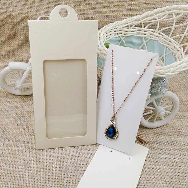 Крафт колье карточка и подвесная коробка для окон крафт/черный/белый 13 5 х6 см