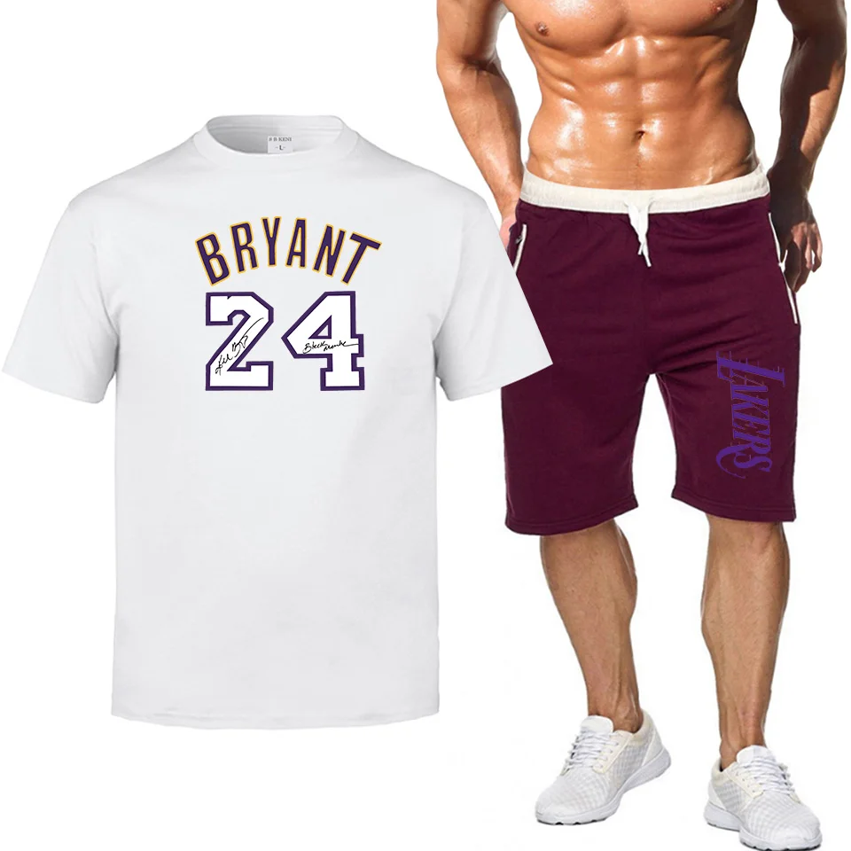 Lakers Kobe 24 мужские спортивные костюмы футболки + шорты мужской спортивный костюм