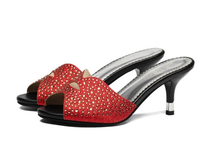 2018 женская обувь босоножки на высоких каблуках Босоножки с Стразы Туфли открытым