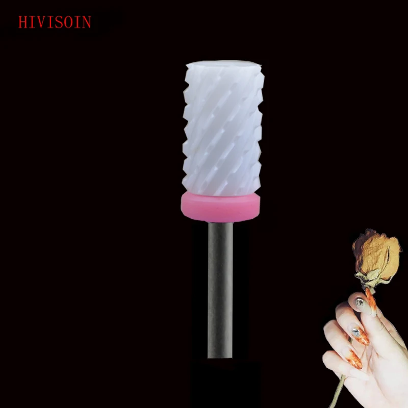 

5Pcs White Ceramic Nail Drill Bit - Small Barrel Bit - 3XC (0088.060)