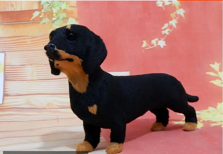 

about 23x12cm simulation black Dachshund dog polyethylene&furs Dachshund model prop,home decoration Xmas gift w1509