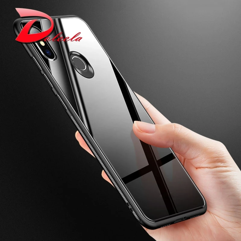 Закаленное стекло задняя чехол для телефона Xiaomi mi 8 SE A2 Lite красный 6 6A pro закаленное