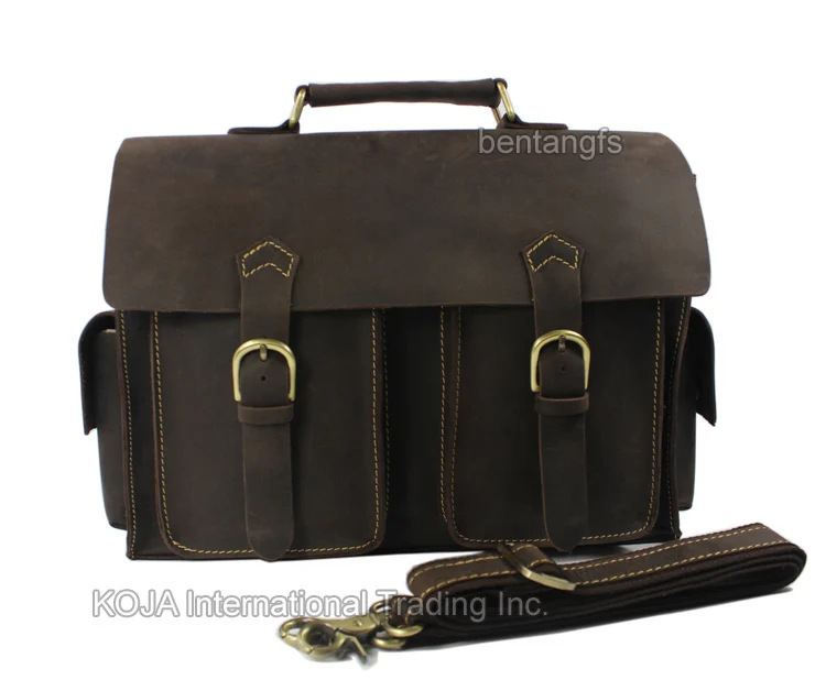2020 Vintage Crazy horse Leather Men Messenger Bags genuine leather shoulder bags men crossbody bag Handbag toe Briefcase M201# |
