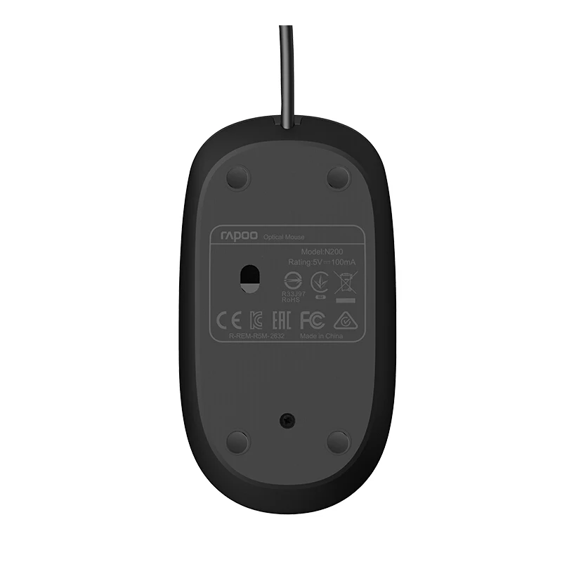 Мышь Компьютерная Rapoo N200 Проводная оптическая 1600DPI | Компьютеры и офис