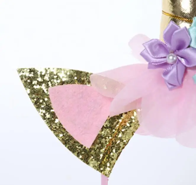 Набор рогов для девочек на день рождения блестящая повязка голову с золотыми