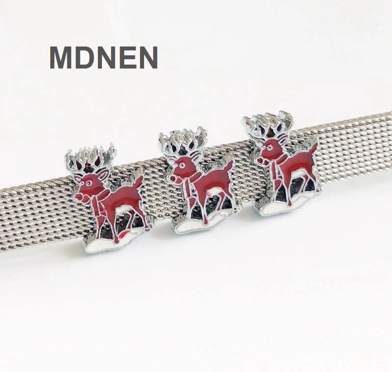 10 шт. DIY аксессуары из сплава 8 мм Elk Slide Charm Bead ошейник для собак|Подвески| |