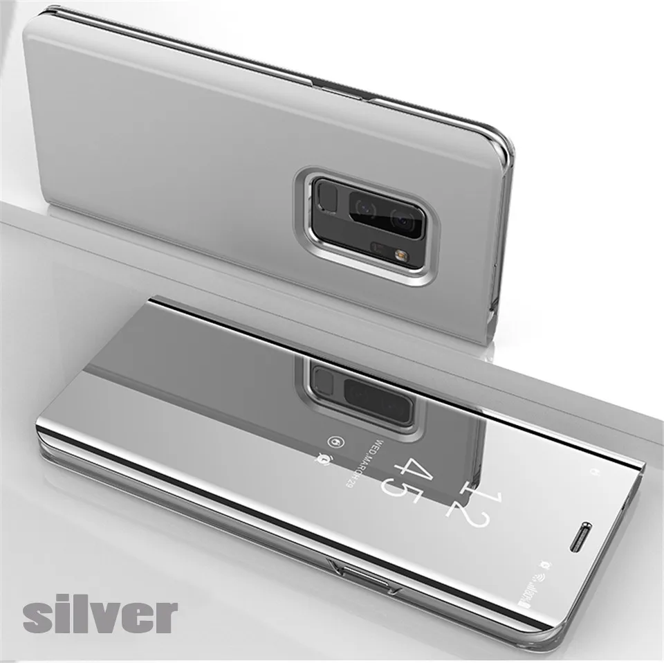 Silver Зеркальный флип-чехол для samsung Galaxy A50 A7 S8 S9 S10 Lite S7 Note 8 9 J8 J6 J4 Plus A20 A30 A40 A70 A90 M20 M10 A10 крышка - Цвет: Silver